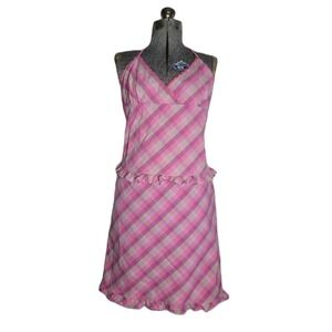 Vintage 90s Y2K Tothemax! Pink‎ Plaid Skirt Tank Top Set Halter READ M/L Preppy